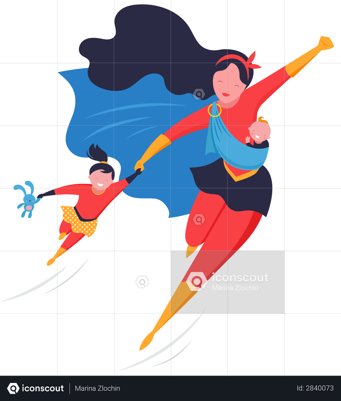 Best Premium Super mom Illustration download in PNG & Vector format