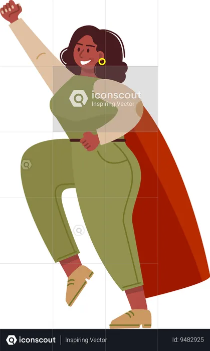 Super woman flying in air  Illustration