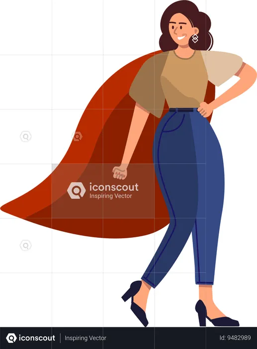 Super woman giving standing pose  Illustration