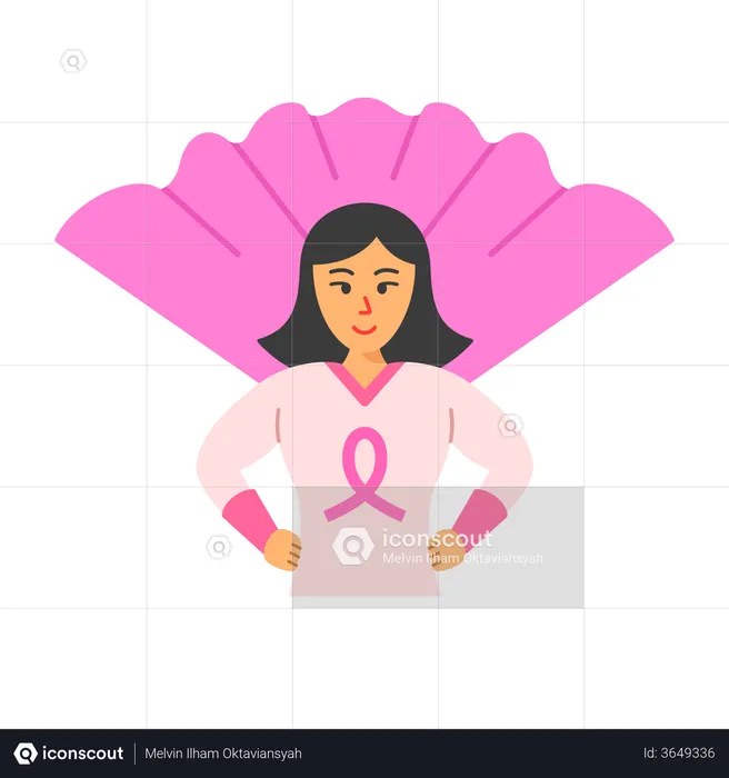 Superhero breast cancer awareness  Illustration