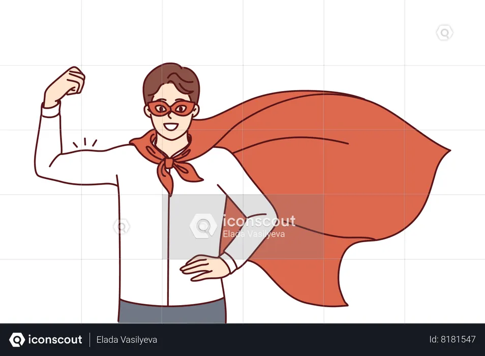 Superhero in office  Illustration