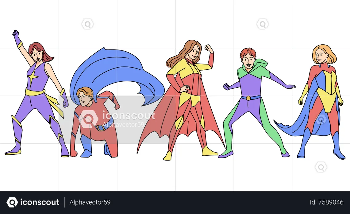 Superhero squad  Illustration