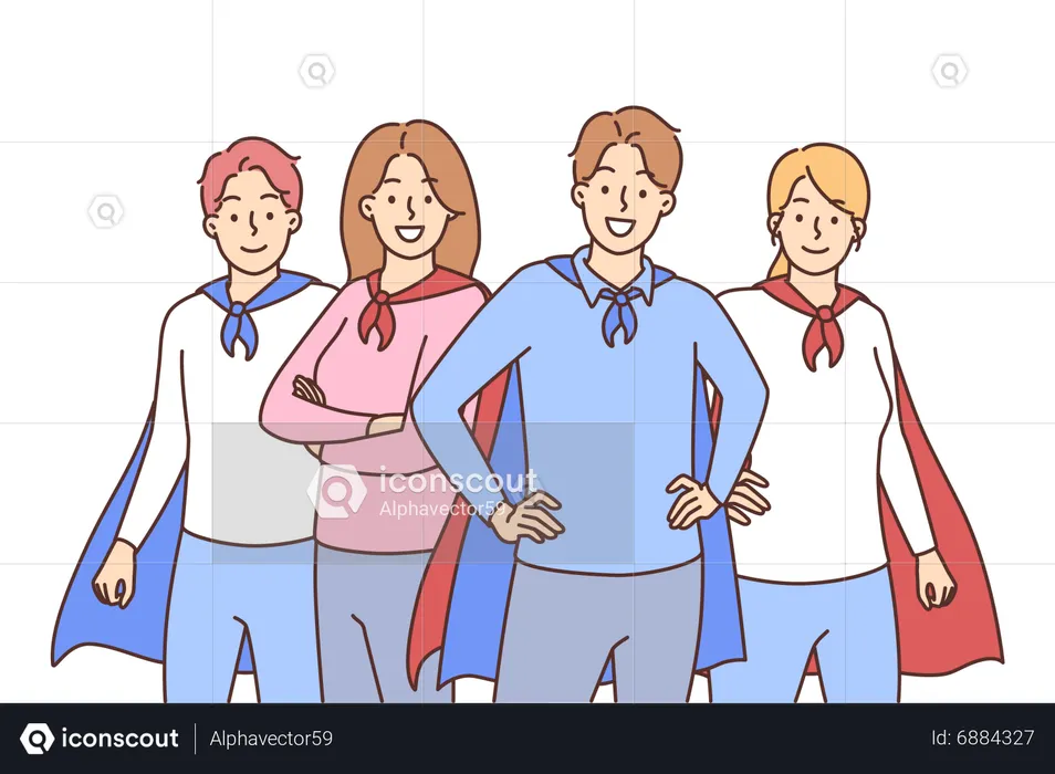 Superhero team  Illustration