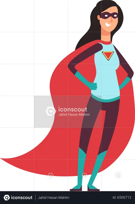 Supermujer cómica  Ilustración