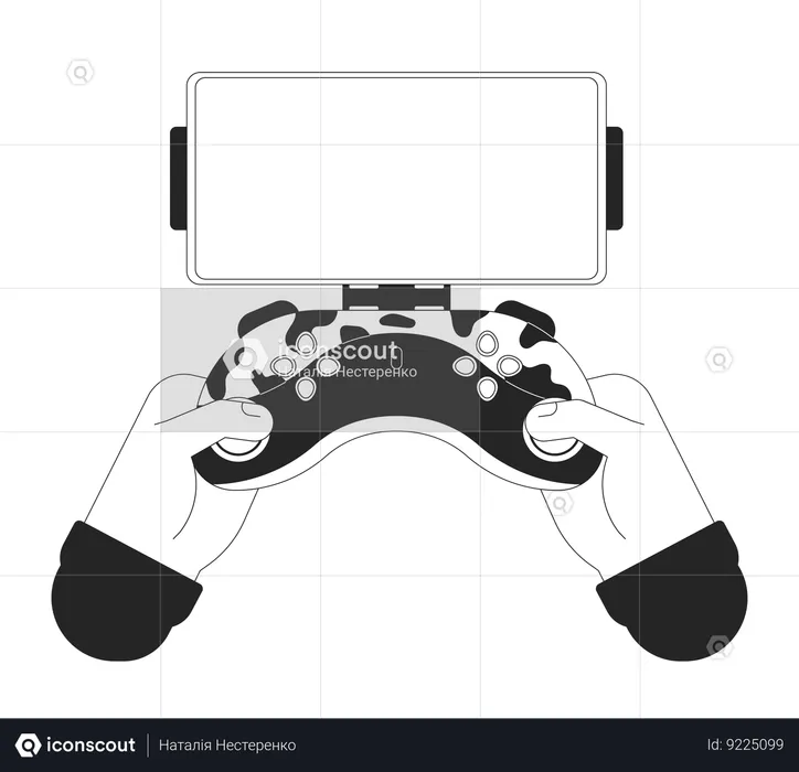 Suporte de telefone para controle de jogo  Illustration