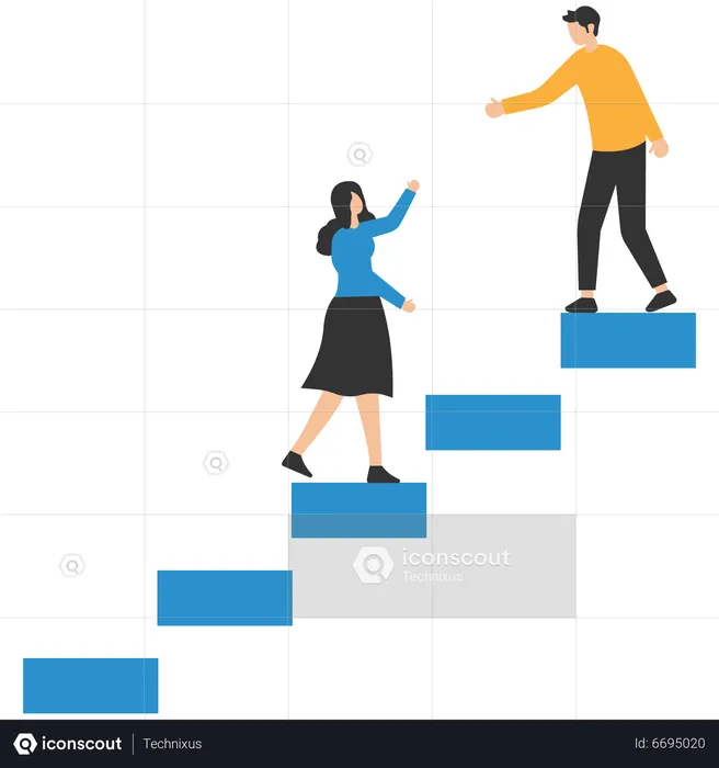 Apoio do gerente para atingir a meta  Ilustração