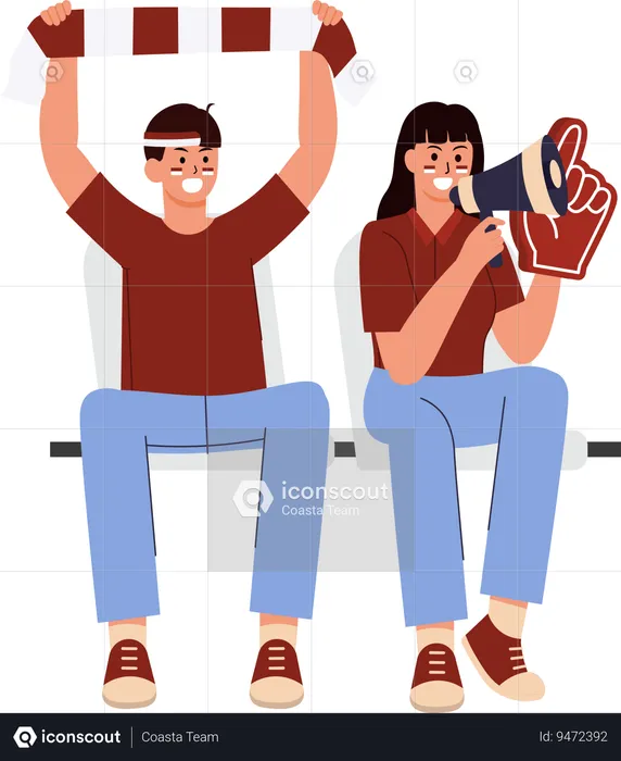 Supporter Indonesia couple  Illustration