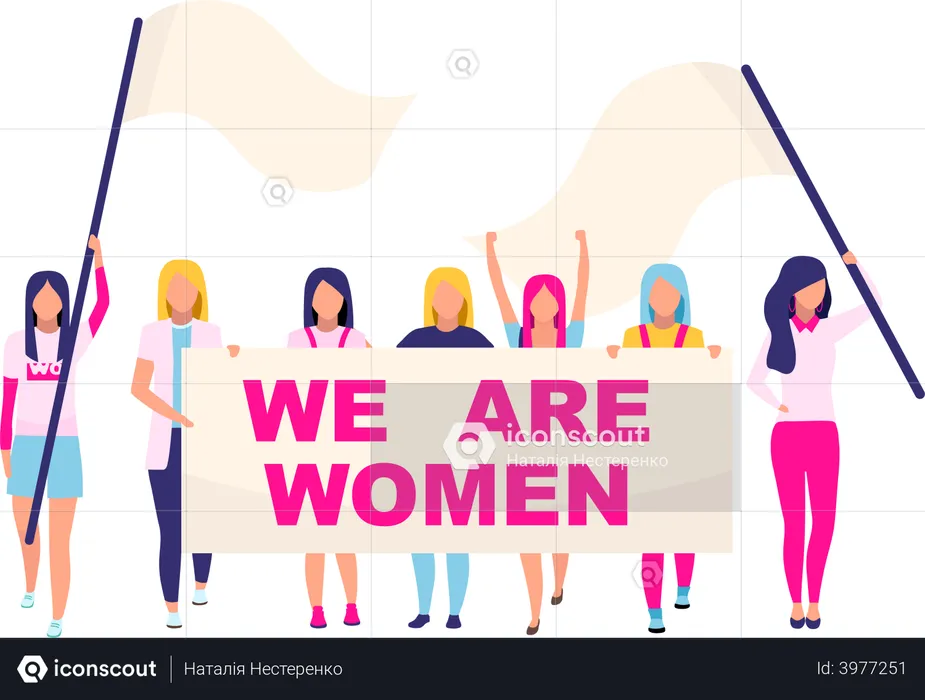Supporting women movement  Illustration