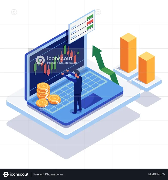 Supuesto de beneficio del mercado de valores  Ilustración