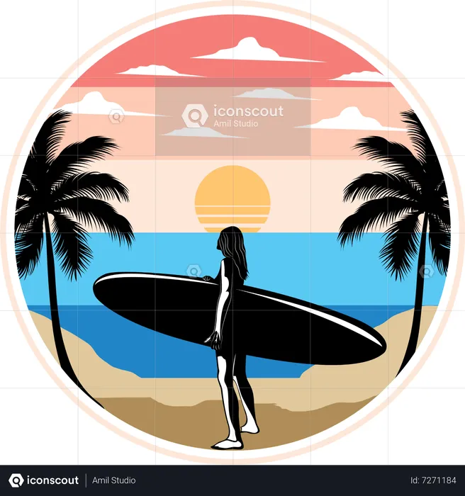 Le surf  Illustration