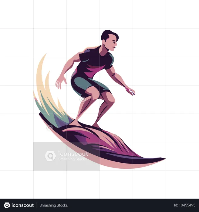 Surf aquático  Ilustração