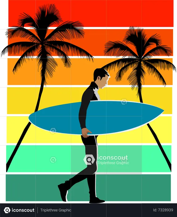Surfing  Illustration