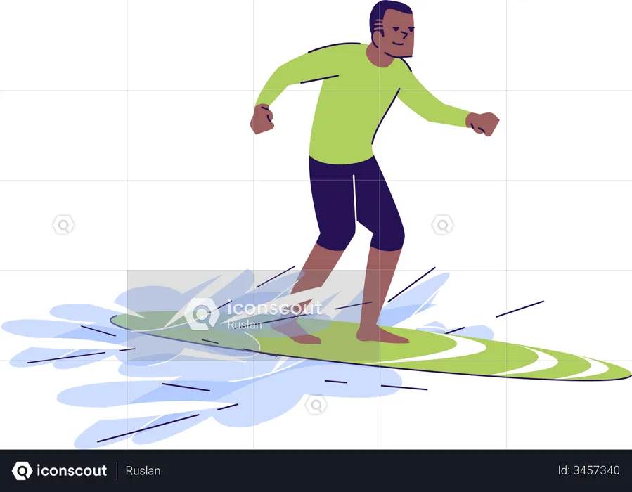 Surfing man  Illustration