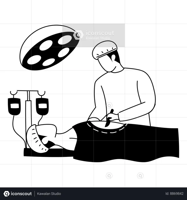 Surgeon is performing surgical operation  Illustration