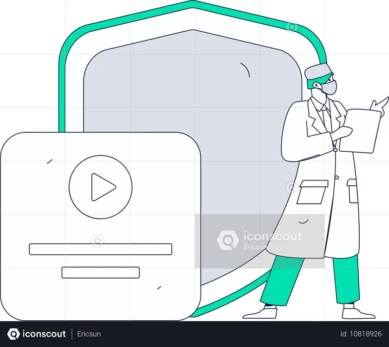 Surgeon Performs Medical Analysis  Illustration