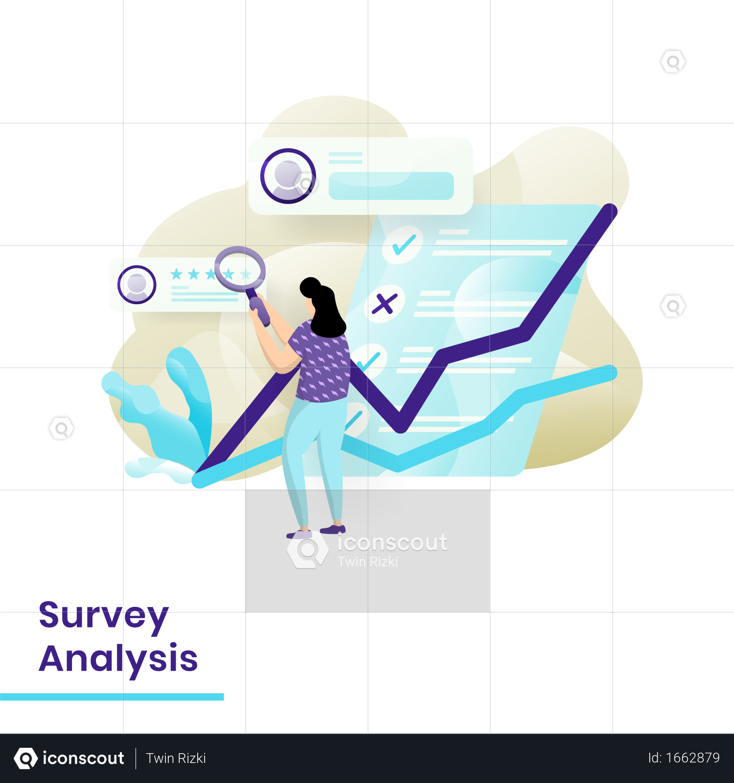 Premium Survey Analysis Illustration download in PNG & Vector format