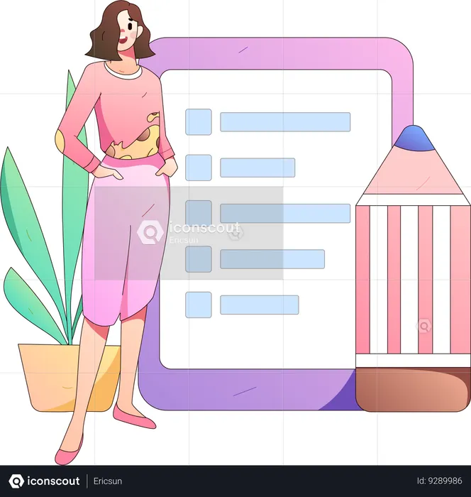 Survey form being reviewed  Illustration