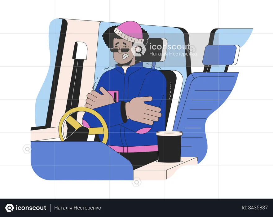 Survive trapped in car in snow  Illustration