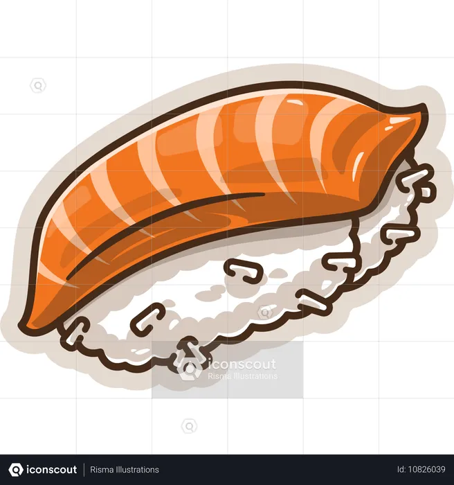 Sushi de salmón  Ilustración