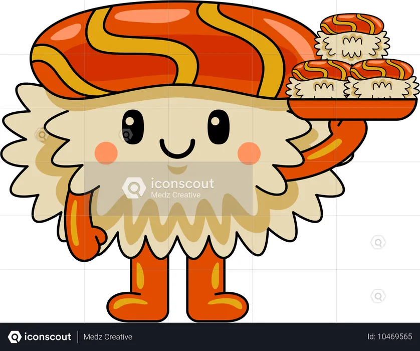 Sushi Mascot  Illustration