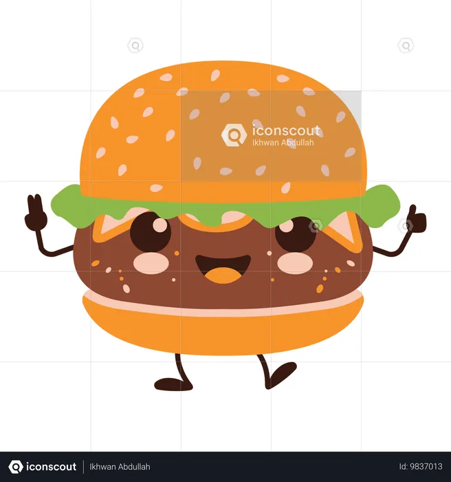 Süßer Burger Hamburger  Illustration