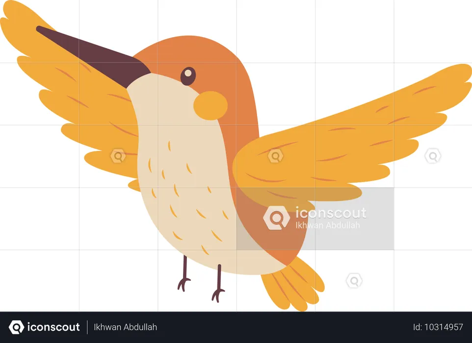 Niedlicher Kolibri im Flug  Illustration