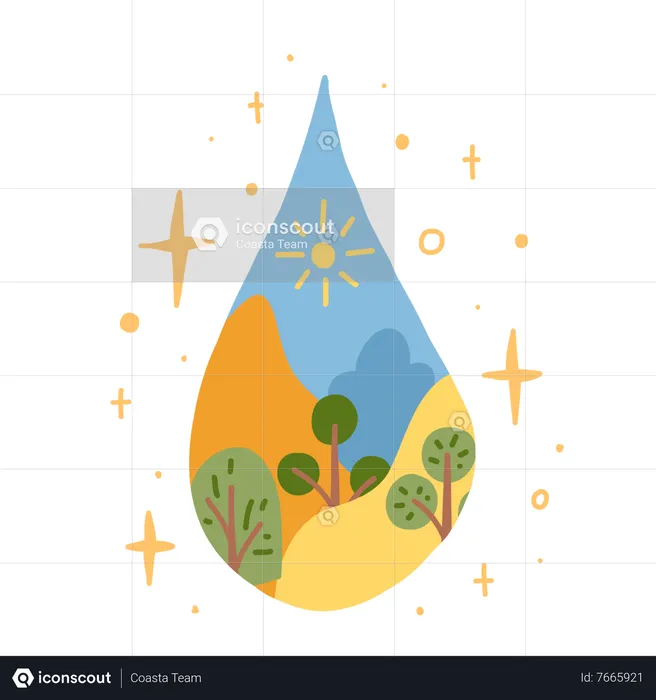 Sustainability Droplets  Illustration