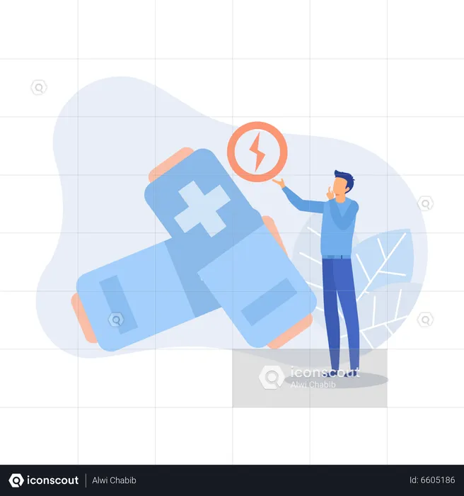 Sustainable battery technology  Illustration