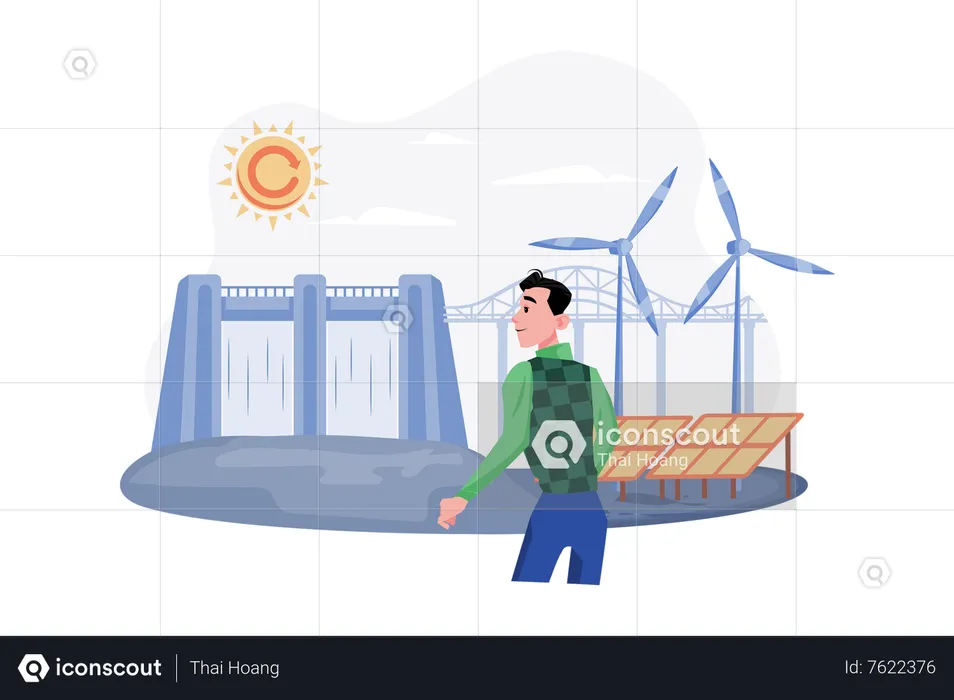 Sustainable Energy  Illustration