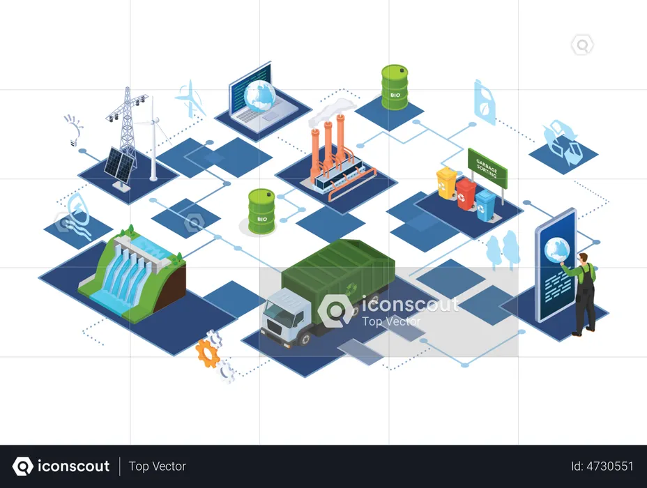 Sustainable Energy Production  Illustration