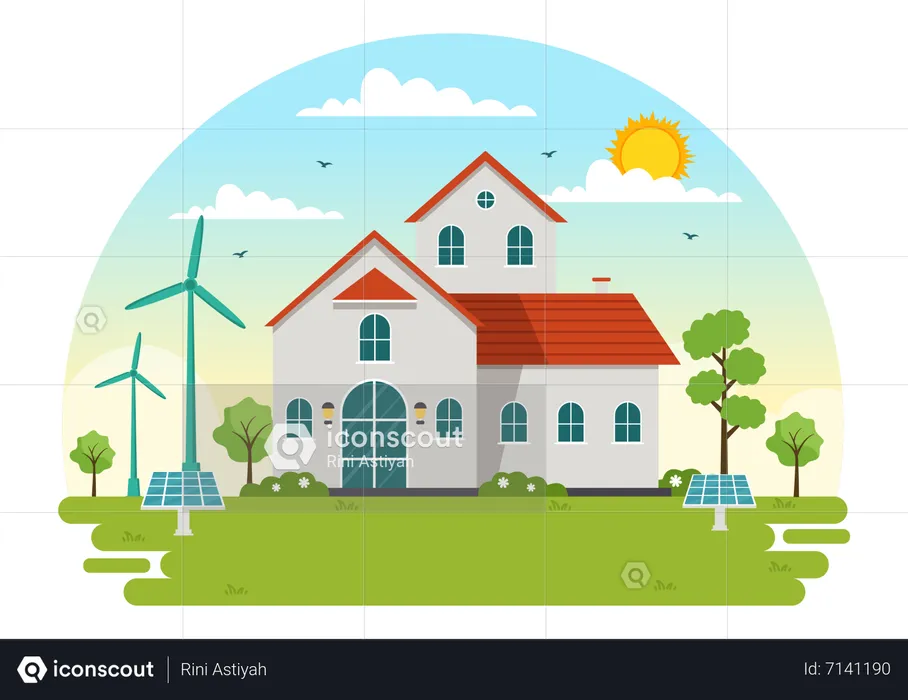 Sustainable Housing  Illustration