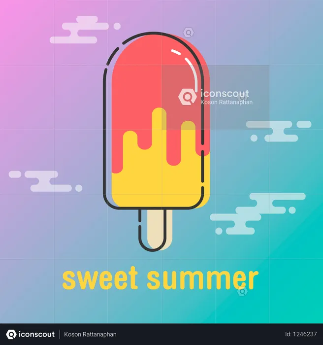 Sweet summer background  Illustration