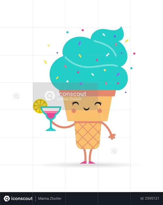 Sweet summer - ice cream  Illustration