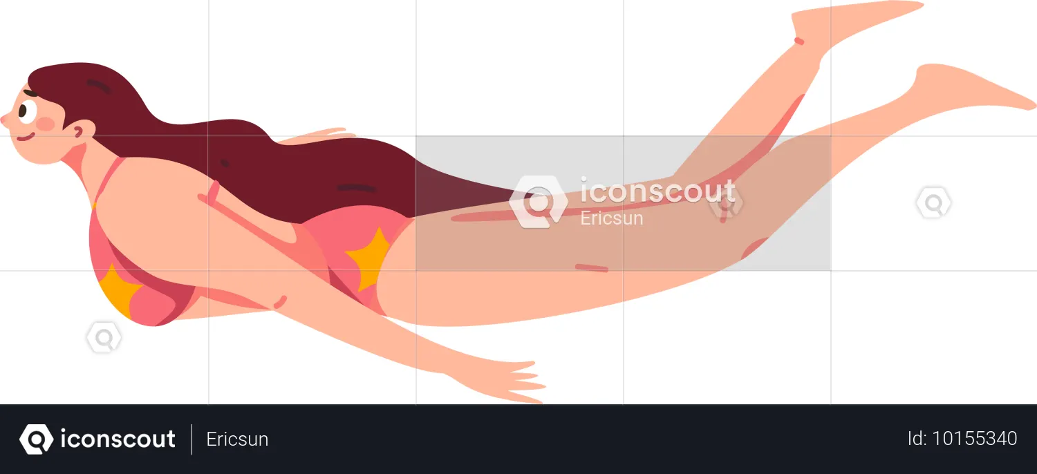 Swimmer dives into swimming pool  Illustration