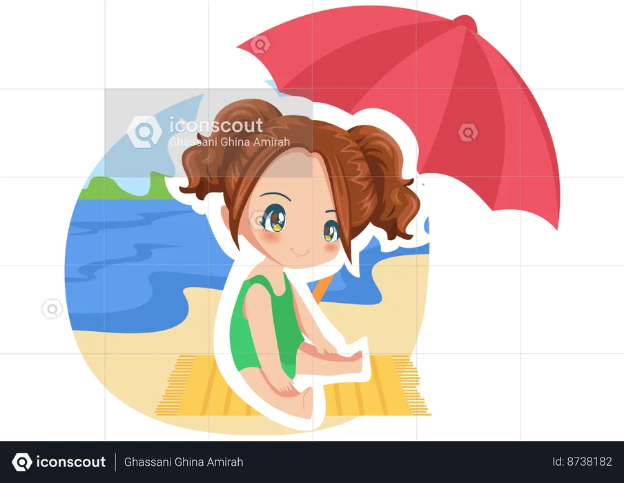 Swimming Girl  Illustration