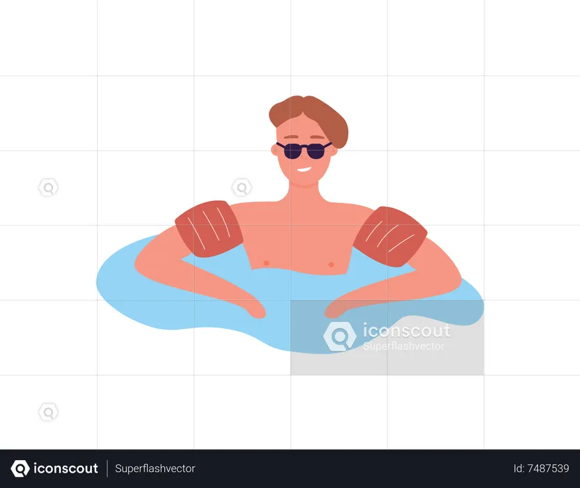 Swimming in water  Illustration