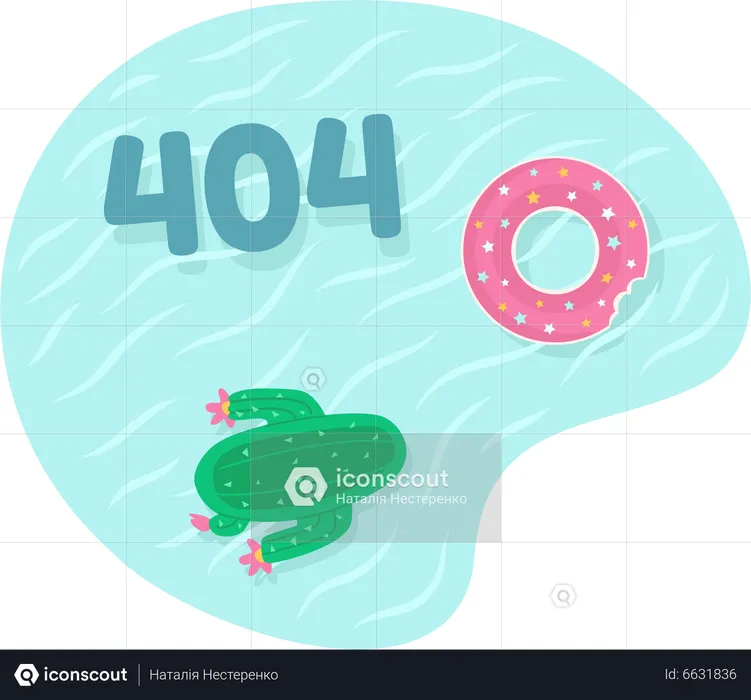 404 Swimming pool inflatables vector empty state  Illustration