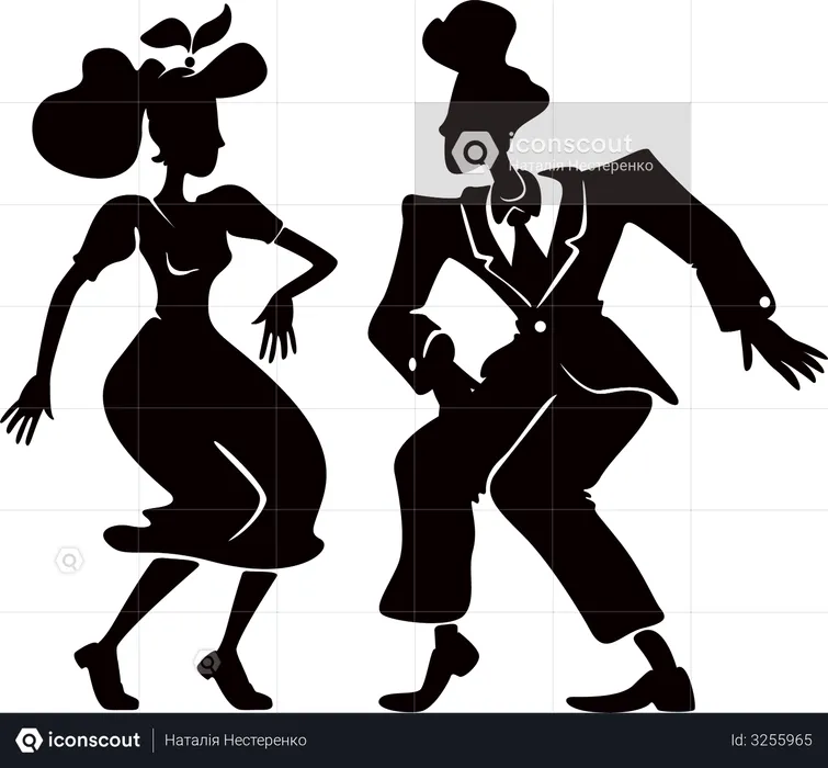 Swing dance couple  Illustration