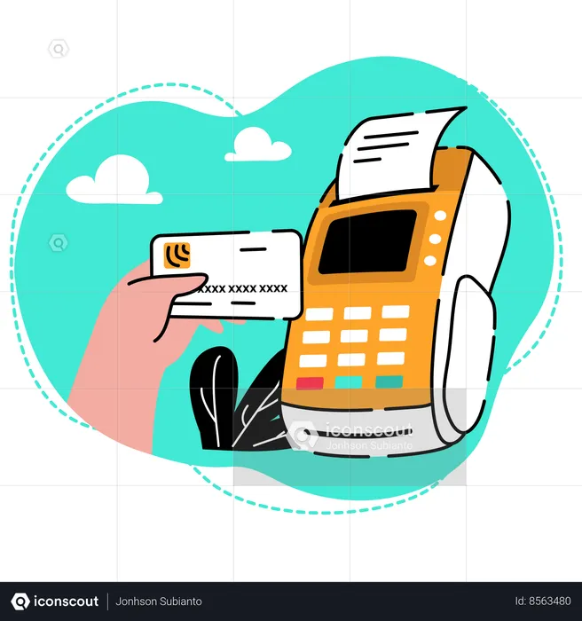 Swiping a credit card on an EDC machine  Illustration
