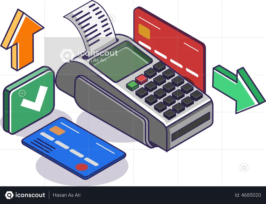 Swiping machine  Illustration