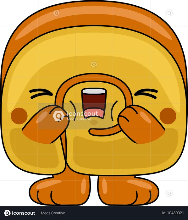 Swiss Roll Mascot shouting  Illustration