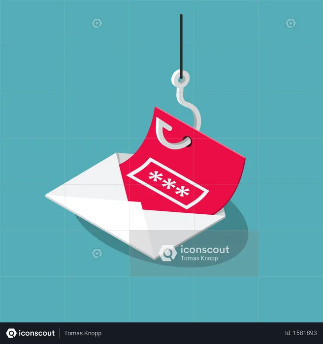 Symbole d'attaque de phishing par courrier électronique  Illustration