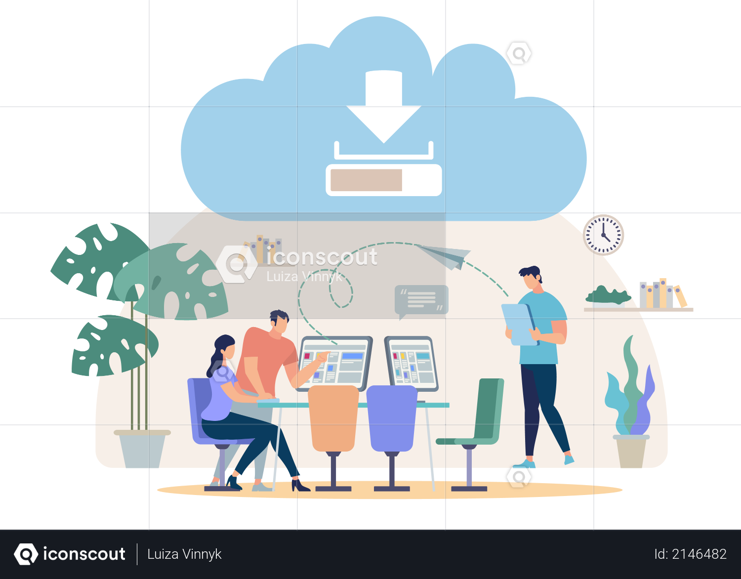 Synchronizing, Sharing, Backup Files with Online Cloud Service Illustration