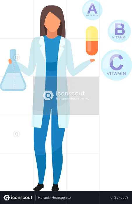 Synthetic vitamins consumption  Illustration