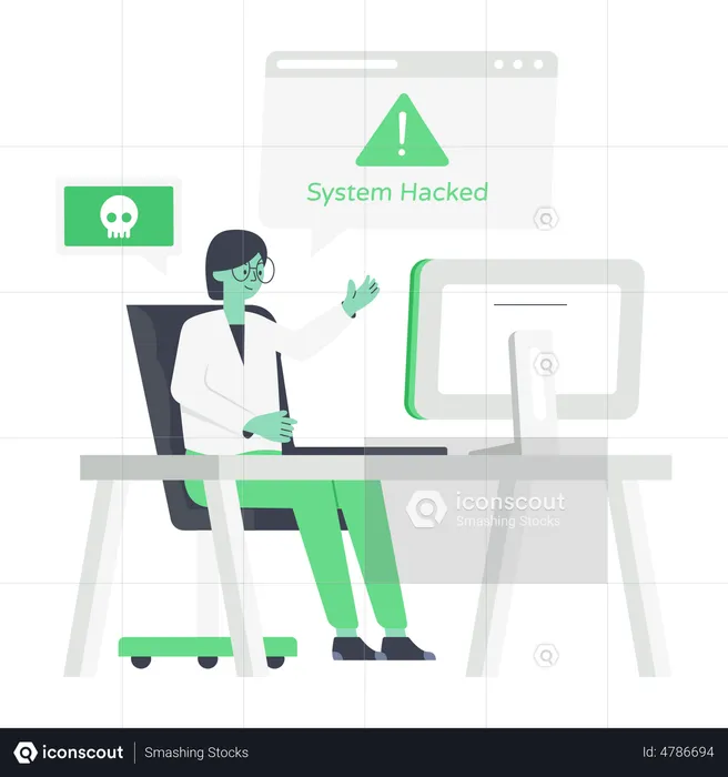 System Hacked  Illustration