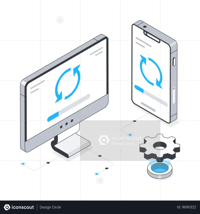 시스템 업데이트  일러스트레이션