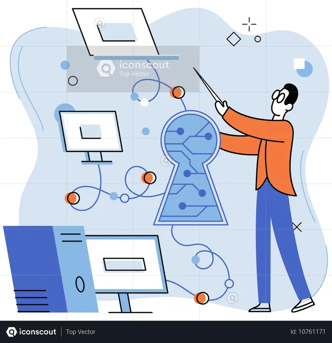 Der Systemadministrator spielt eine entscheidende Rolle bei der Verwaltung und Regulierung der Systemfunktionen  Illustration