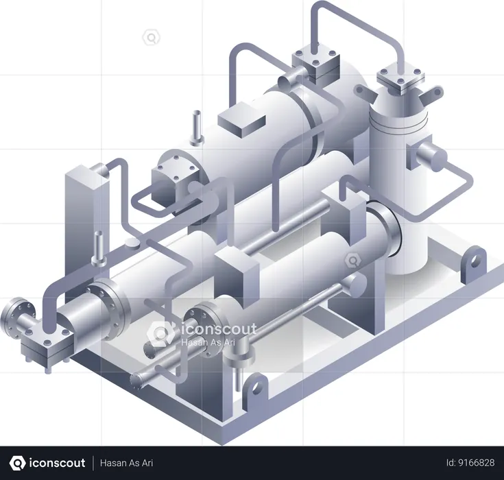 Système de construction de machines refroidies à l'eau  Illustration