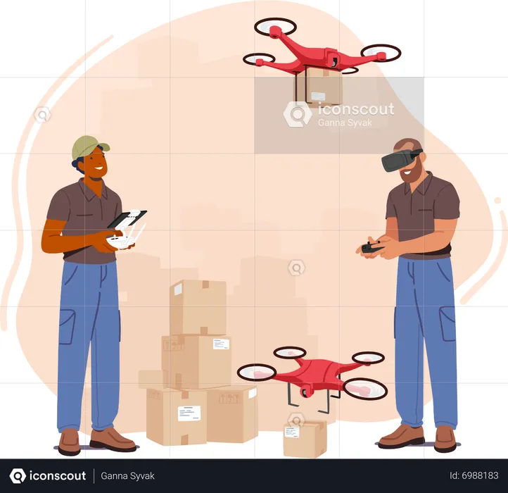 Système de livraison par drone  Illustration