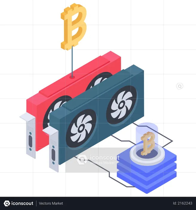 Système de refroidissement du stockage Bitcoin  Illustration